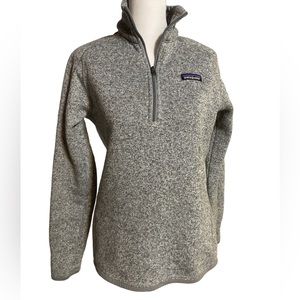Patagonia Better Sweater. 1/4 Zip, Heather Gray /White, Women’s Sz S